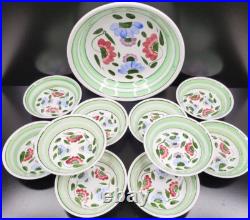 11 Pc Sasai Ironstone Jack Richter Serving Salad Bowls Set Vintage Floral Japan