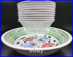11 Pc Sasai Ironstone Jack Richter Serving Salad Bowls Set Vintage Floral Japan