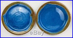 11 Pc. Vintage Pigeon Forge Pottery Douglas Ferguson Blue Brown Glaze Plate Bowl
