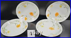12 Jardin Angela Coupe Soup Bowls Set Vintage Yellow Orange Flowers Japan Lot