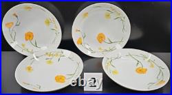 12 Jardin Angela Coupe Soup Bowls Set Vintage Yellow Orange Flowers Japan Lot