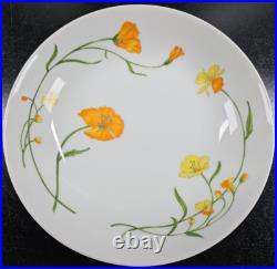 12 Jardin Angela Coupe Soup Bowls Set Vintage Yellow Orange Flowers Japan Lot