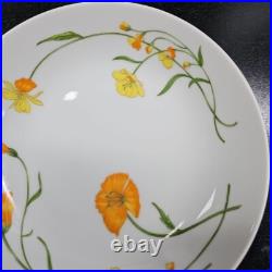 12 Jardin Angela Coupe Soup Bowls Set Vintage Yellow Orange Flowers Japan Lot
