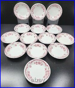 (14) Shenango Chardon Rose Red Fruit Dessert Bowls Vintage Restaurant Ware Lot