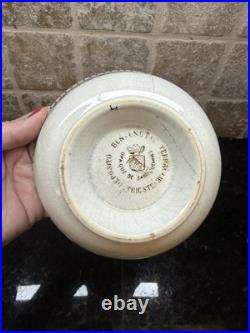 1800s Antique French Sarreguemines Brown White Transfer Ware Ironstone Bowl