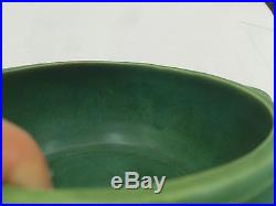 1906-07 Cambridge Otoe green artist incised bowl hanging pot arts crafts vtg