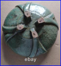 1910-1920 Stunning Fulper Tiger Eye Footed Bowl 9
