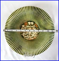 1915-1925 Roseville Pottery Donatello #61 12 Rolled Edge Plate Bowl Dish Rare
