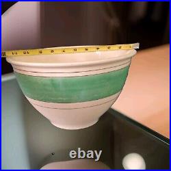 1920's Roseville Pottery Pitcher & Bowl Set Green Stripe