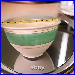 1920's Roseville Pottery Pitcher & Bowl Set Green Stripe