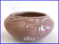 1921 Rookwood Pottery matte pink Bowl Rooks Ravens Birds Art vtg antique