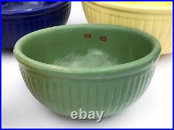 1930s Red Wing Pottery Gypsy Trail Reed Mixing Bowl 5pc Set