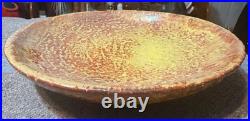 1940-50 MCM Modernist Art Pottery Eugene Deutch Orange 1944 dated Bowl 7 3/4