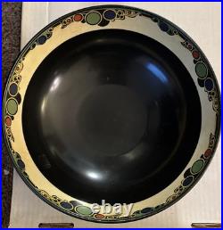 1940 Leighton B&L pottery footed 9 Bowl Clarice Cliff Style Art Deco England