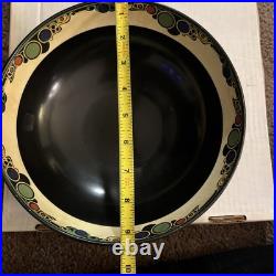 1940 Leighton B&L pottery footed 9 Bowl Clarice Cliff Style Art Deco England