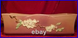 1940s Roseville Pottery Snowberry 369-12 Console Bowl Pink 15 vtg Art Deco MCM