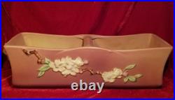 1940s Roseville Pottery Snowberry 369-12 Console Bowl Pink 15 vtg Art Deco MCM