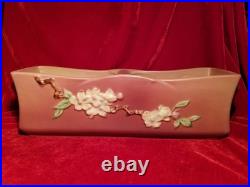 1940s Roseville Pottery Snowberry 369-12 Console Bowl Pink 15 vtg Art Deco MCM