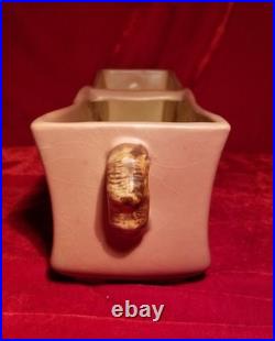 1940s Roseville Pottery Snowberry 369-12 Console Bowl Pink 15 vtg Art Deco MCM