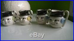 1950s vintage Frosty the Snowman mug set Snow ball punch bowl Riddell Pottery