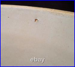 #19 WHITE vtg yellow ware mixing bowl pottery deco ringware nesting kitchen art