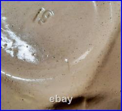 #19 WHITE vtg yellow ware mixing bowl pottery deco ringware nesting kitchen art