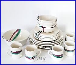 (20) Vintage Ceramic Studio Art Pottery Dinnerware Signed Jensen