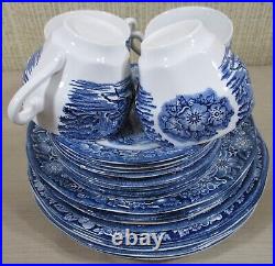 (20) Wedgwood Liberty Blue Dinnerware 20 Pieces Place Set Service For 4 England