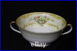 23pc Vintage Noritake VENDOME Floral Handled Cream Soup Bowl & Saucer Set, Japan