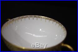 24pc Vintage Limoges French Porcelain Gilt BOUILLON CUPS or Soup Bowls withSaucers