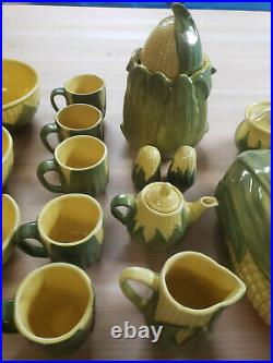 26 Pcs Vintage Shawnee Pottery Corn King Casserole Shakers Bowls Plates Cups