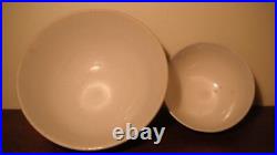 2 Antique Blue and White Striped Mocha ware Bowls from England