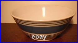2 Antique Blue and White Striped Mocha ware Bowls from England