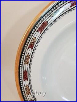 2 Antique Minton & Co Aesthetic Soup Plates Red Orange Arrows Best Body c 1841