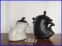 2 Michael Lambert Dancing Tea Pot Jug Ceramic Bowl Vintage MID Century Era