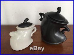 2 Michael Lambert Dancing Tea Pot Jug Ceramic Bowl Vintage MID Century Era