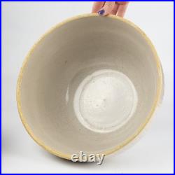 2 Nesting VTG Stoneware Pottery Ruckels Bowls Picket Fence Farmhouse Cream