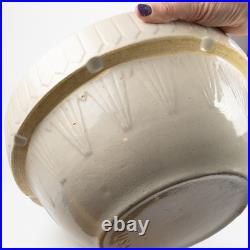 2 Nesting VTG Stoneware Pottery Ruckels Bowls Picket Fence Farmhouse Cream