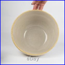 2 Nesting VTG Stoneware Pottery Ruckels Bowls Picket Fence Farmhouse Cream