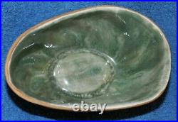 2 Vintage Hammat Original Signed Pottery Bowls 203 & 336 Green & Blue Glaze