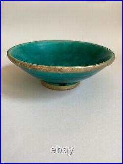 2 x Moroccan Bowls Turquoise Blue Green Pottery Persian Islamic Vintage Antique