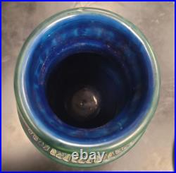 3 Pieces Vintage Aldo Londi Bitossi Rimini Blue Pottery Ashtray, Vase & Bowl