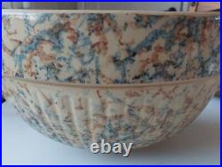 3 Red Wing Saffron Ware Pottery Sponge Bowls Stamped 5.5-8.5 And 9.75 Inches
