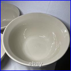 3 Roseville Ohio Friendship flower accent Pottery Mixing Bowls Lg. 6Qt4QT 2Qt