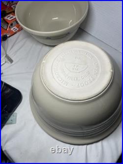 3 Roseville Ohio Friendship flower accent Pottery Mixing Bowls Lg. 6Qt4QT 2Qt
