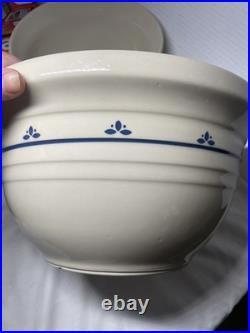 3 Roseville Ohio Friendship flower accent Pottery Mixing Bowls Lg. 6Qt4QT 2Qt