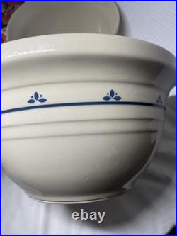3 Roseville Ohio Friendship flower accent Pottery Mixing Bowls Lg. 6Qt4QT 2Qt