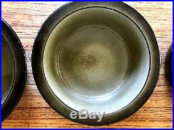 3 VTG Heath Ceramics Pottery 7.25 Cereal / Soup Bowl Greenish Brown Rimmed MINT