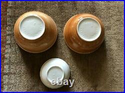 3 Vintage Gaetano Pottery Western Cowboy Bowls 2 large 1 small SUPERB