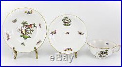 3pc Herend Porcelain Bowl Cup & Saucer in Rothschild Birds Vintage Hand Painted